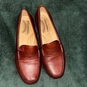 Santoni Addison Men’s Leather Loafers Made in Italy Size 9 Brown Penny